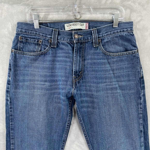 Levi's 527 Jeans men's 32x32 Low Rise Bootcut Denim Bootleg Western Cowboy Blue - Picture 2 of 16